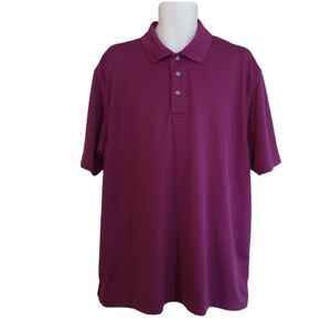 PGA TOUR Airflux Men's Purple Short Sleeve Polyester Mesh Polo Shirt Top